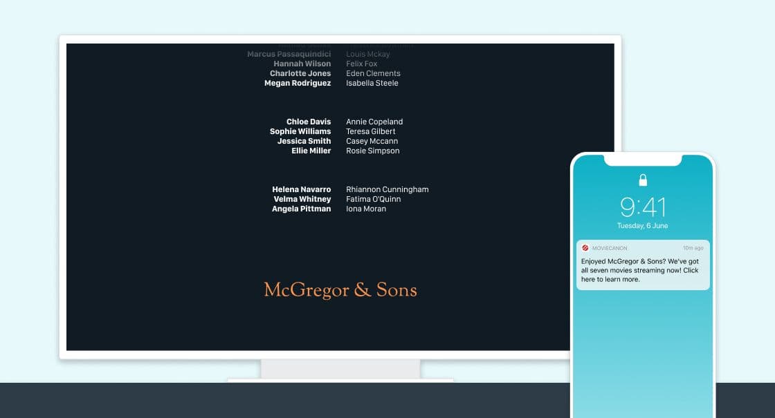 A second-screen push notification based on Connected TV engagement data