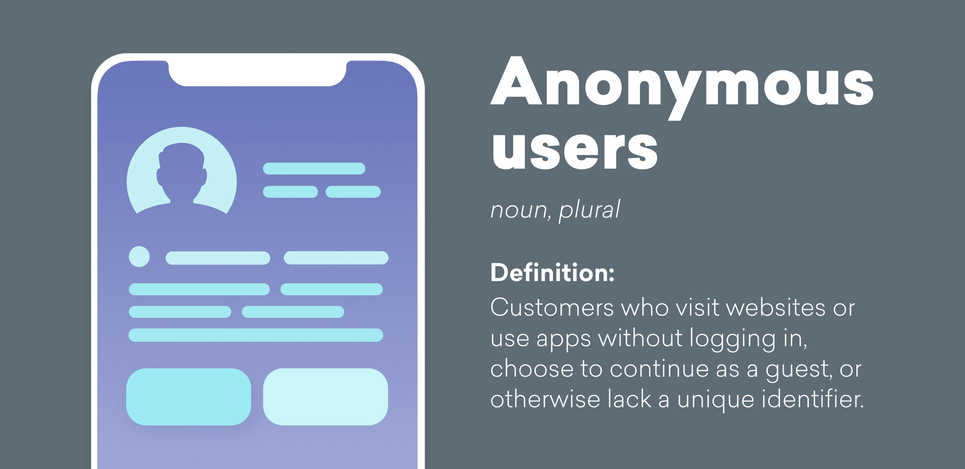 an illustration of a phone with the words anonymous users
