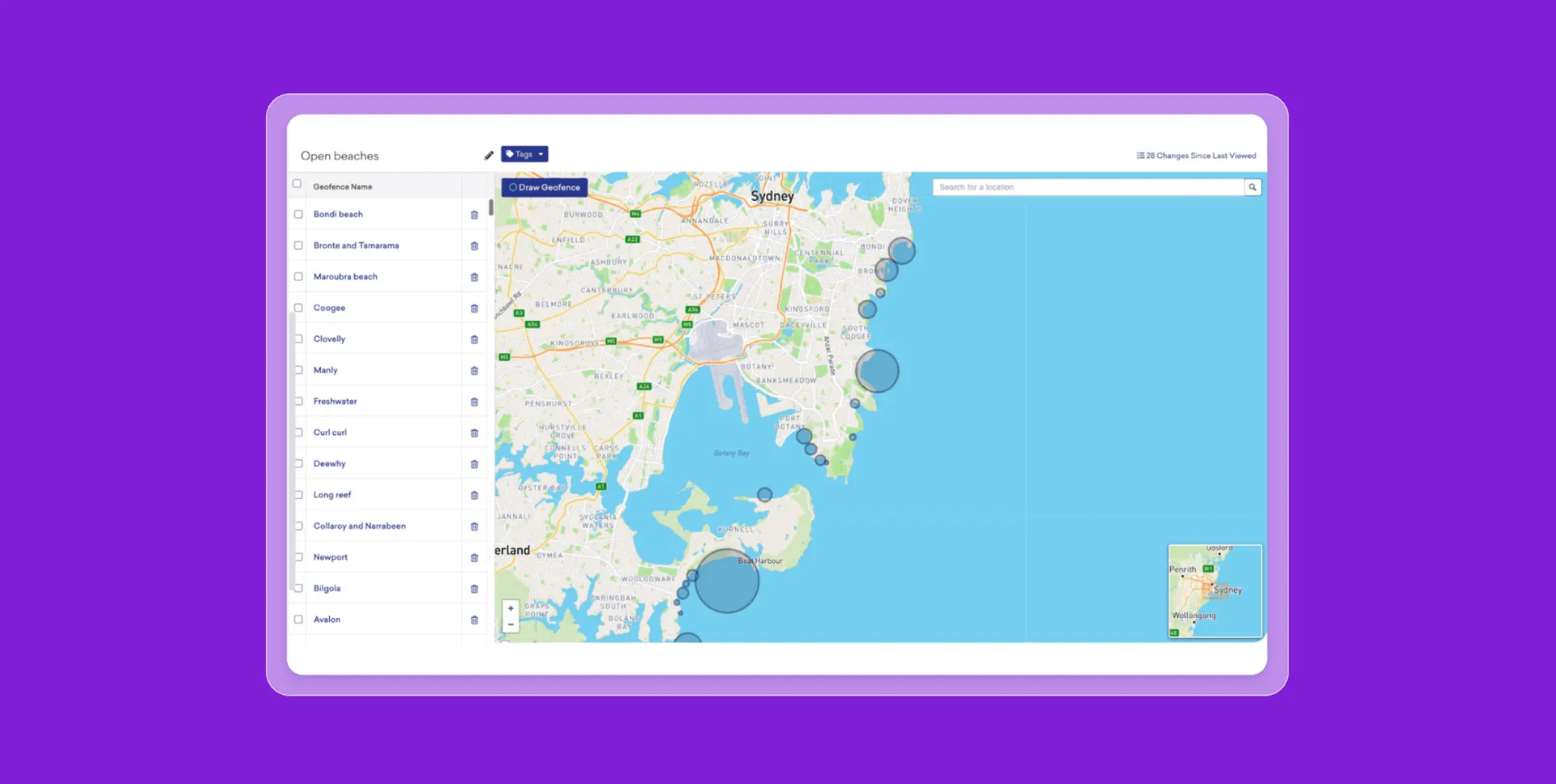 A map shown in a website