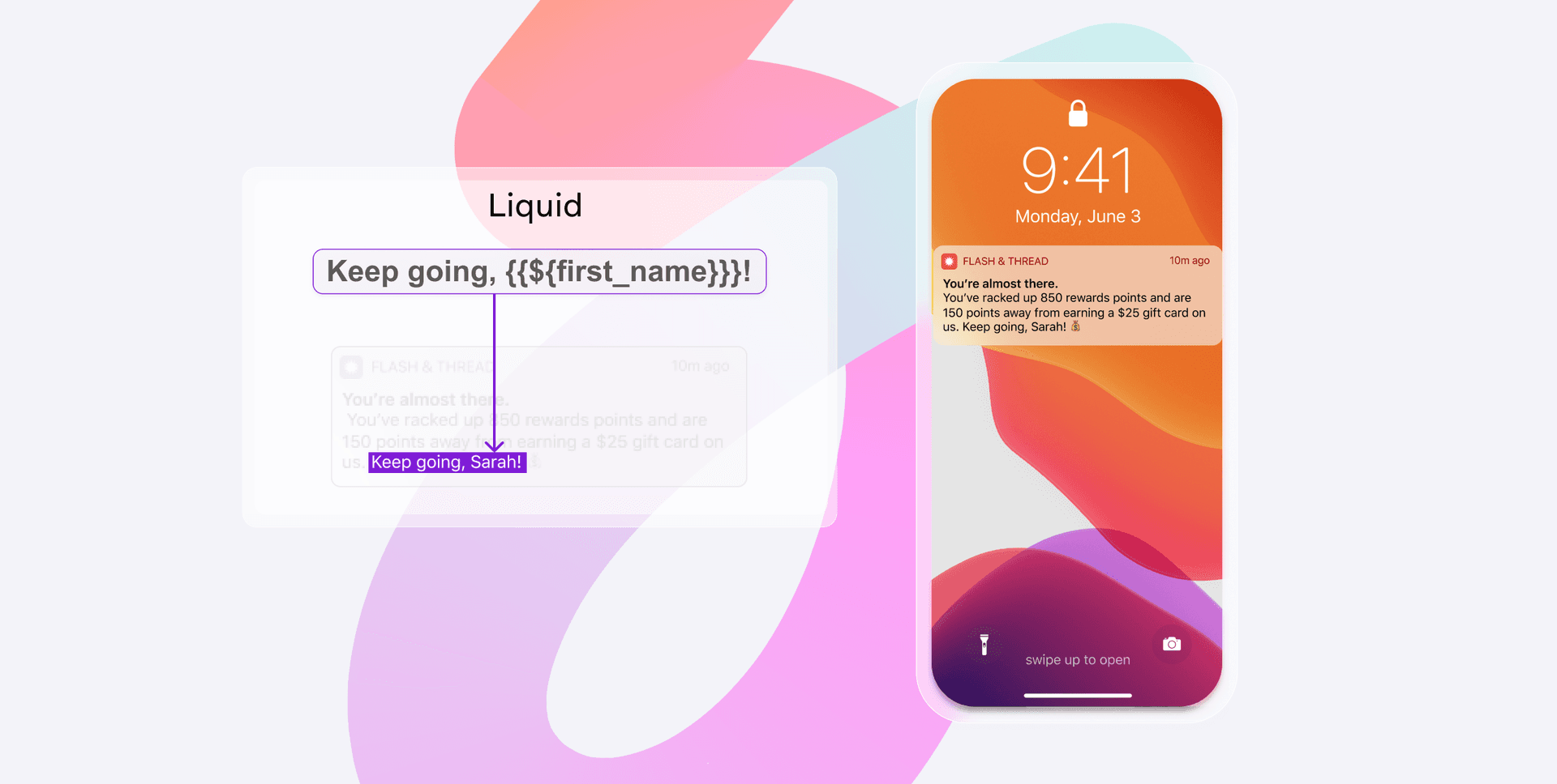 a phone with a message that says liquid on it